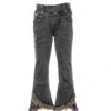 Ml Fashions Girls' Black Shaggy Criss Cross Jean