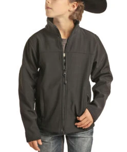 Panhandle Kids' Powder River Black Softshell Jacket