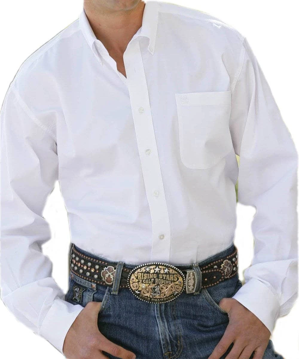 Cinch Men's White Long Sleeve Button Down Shirt 1 Cinch Men's White Long Sleeve Button Down Shirt