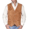 Scully Men's Leather Suede Rust Maple Vest