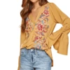 Cowpokes Bootique Women's Marigold Embroidery Top