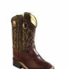 Old West Toddler Leather Broad Square Toe Boot