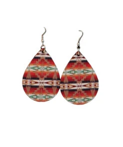 Silver Strike Women's Aztec Pattern Teardrop Earrings