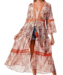 Miss Me Women's Woven Floral Print Kimono