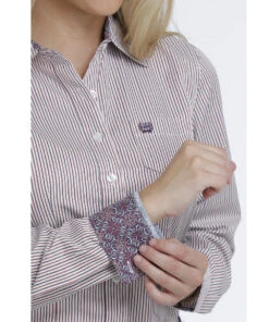 Cinch Women's Tencel Red And Purple Stripe Button Down Shirt 5 Cinch Women's Tencel Red And Purple Stripe Button Down Shirt -Fashion Shop products msw9164169 c