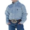 Cinch Boys' Blue And White Print Button Down Shirt