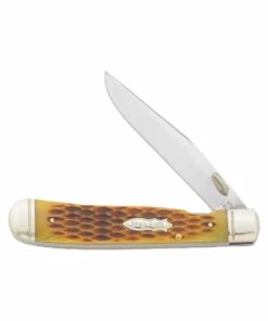 Rough Ryder Amber Jigged Bone Linerlock Trapper Knife