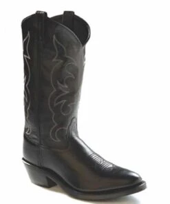 Old West Men's Black Leather Western Boot