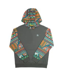 Hooey Youth Roughy Summit Grey Aztec Hoodie